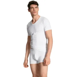 CALIDA Natural Benefit V-Shirt 2-Pack weiß (14241-001) Hemd Baumwolle, Elastan