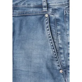 STREET ONE High Waist Barrel Leg Jeans, im Loose Fit Medium Blue random wash), 33 - 33W / 28L