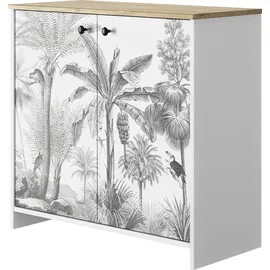 Gami Motocco 80 x 77 x 36 cm Weiß / Kastaniefarben gekälkt