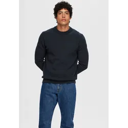 Rundhalspullover »SLHDANE LS KNIT STRUCTURE CREW NECK NOOS«, Gr. M, Sky Captain, , 75634439-M