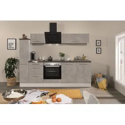 Küche Küchenzeile Küchenblock  Beton Amanda 240 cm Respekta Premium
