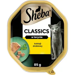 SHEBA® Classics 22x85g Geflügel-Cocktail - Katzennassfutter in Pastete