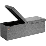 CASARIA Sitzbank Dunkelgrau 115x38x38cm mit Klappdeckel