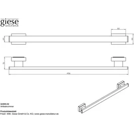 Giese Badetuchhalter 1-armig Schwarz 34365-02