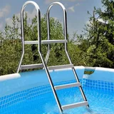 BOTOWI Oberirdische Poolleiter 4 Stufen, Trittleiter für oberirdische Schwimmbäder, Hochleistungs-Poolstufenleiter, Verdickung 304 Edelstahl Pooltreppe für Erwachsene Kinder, Belastung 500 lb