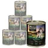 Dehner Wild Nature Hundefutter Bergweide, Nassfutter getreidefrei / zuckerfrei, für ausgewachsene Hunde, Pferd, 6 x 800 g Dose (4.8 kg)