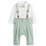 Next Hemd & Hose 3-teiliges Baby-Set mit Hemd, Hose und Hosenträger (3-tlg) grün 68/74 (6-9M)