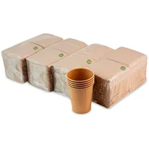 Hostelnovo Packung mit 600 Cocktail-Servietten aus Papier, 100% recycelbar und biologisch abbaubar + 50 Öko-Becher, 10 x 10 cm, gefaltet. Hostelnovo