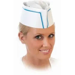 HYGOSTAR® Express Schiffchenmütze 1026 , 1 Karton = 20 Packungen= 500 Stück, Zierkante blau