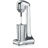 Arendo Getränkemixer elektrisch, 500 ml, 100 W, 2 Geschwindigkeitsstufen, für Protein Drinks Smoothies Eischnee Cocktails, Silber