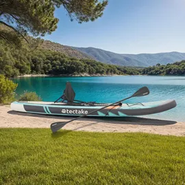 Tectake Stand-Up Paddle Board, 2in1, aus Drop-Stitch Material, Belastbarkeit 200 kg, 288 x 77 x 22,5 cm,