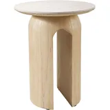 homsy by ana johnson Beistelltisch HOMSY BY ANA JOHNSON "Laysy", beige (naturfarben), B:45cm H:55cm T:45cm, Tische, Beistelltisch, Holzdesign aus Esche, U-Form, Keramik Tischplatte, Breite 45 cm
