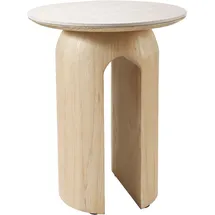 homsy by ana johnson Beistelltisch HOMSY BY ANA JOHNSON "Laysy", beige (naturfarben), B:45cm H:55cm T:45cm, Tische, Beistelltisch, Holzdesign aus Esche, U-Form, Keramik Tischplatte, Breite 45 cm