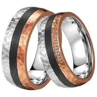 DOOSTI Trauring Schmuck Geschenk Edelstahl Trauring Ehering Partnerring LIEBE, wahlweise mit oder ohne Zirkonia goldfarben|schwarz 48
