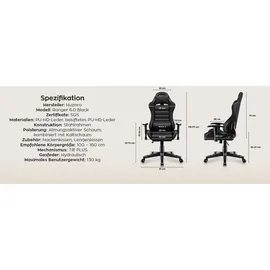 huzaro Ranger 6.0 Gaming-Stuhl Schwarz PC