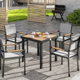 Outsunny Gartentisch 80 x 80 x 74 cm Beige