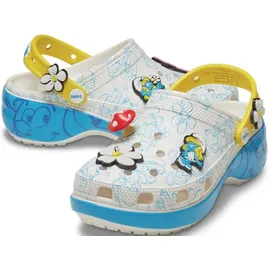 Crocs Schlümpfe Plattform Clog 210822-90H Multi EU 37/38 - | Smurfs Platform | Clogs | patterned | 37