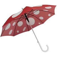 FISURA - Großer Regenschirm. Jugendschirm. Automatischer Regenschirm mit Knopf. Stabiler bedruckter Regenschirm. 106 cm Durchmesser. (Pilz, rot)