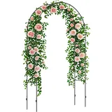 Outsunny Gartenbogen, Rosenbogen, Rankbogen, Rosenspalier Metall, Schwarz, 1,40 X 0,40 X 2,40 M