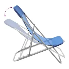 vidaXL Strandstühle 83 x 57,5 x 81 cm blau 2er Set