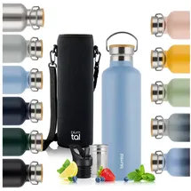 Blumtal Thermosflasche 500ml - doppelwandige Trinkflasche Edelstahl 500ml - Isolierflasche 500ml BPA frei - Edelstahl Trinkflasche 500ml - Teeflasche - Trinkflasche Thermo - Sportflasche - Grey Blue