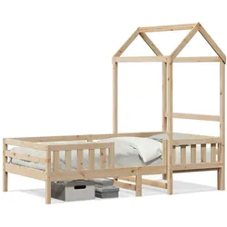 vidaXL Massivholzbett mit Dach 75x190 cm Kiefer