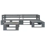 vidaXL Garten-Sofagarnitur 4-tlg. Grau
