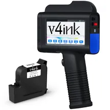 v4ink B35 Handheld Inkjet Tragbarer Drucker mit HD LED Touch Screen Verwendung für QR-Code Barcode UPC Produktionsdatum Logo Batch Nummer auf jeder porösen Oberfläche