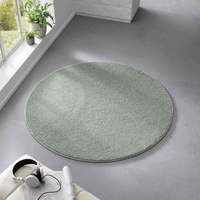 Taracarpet Teppich Kurzflor weicher Designer Uni Bodenbelag Madrid fürs Wohnzimmer, Kinderzimmer, Schlafzimmer und die Küche geeignet Mint Grün 160 cm rund