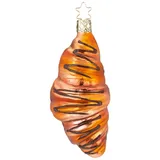INGE-GLAS Christbaumschmuck Croissant 11,5cm | Weihnachtsbaumkugel aus Glas | Thema Gebäck Süßes | Handgemacht in Deutschland