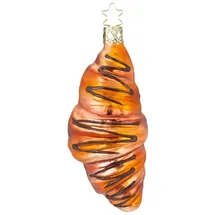 INGE-GLAS Christbaumschmuck Croissant 11,5cm | Weihnachtsbaumkugel aus Glas | Thema Gebäck Süßes | Handgemacht in Deutschland