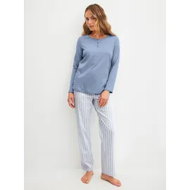 CALIDA Schlafanzug Striped Dreams Blau 40/42