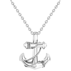 Firetti Kette mit Anhänger »Schmuck Geschenk Anker« Firetti edelstahlfarben-schwarz