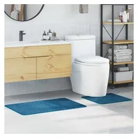 vidaXL 2-tlg. Badematten-Set Blau Polypropylen Rutschfest