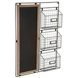 Atmosphera Créateur d'intérieur Kreidetafel Mit Aufbewahrungskörben, 50 X 70 cm