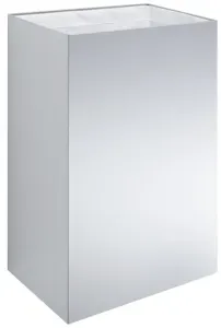 Wagner EWAR Papiermüllbehälter WP 183, Einwurf oben offen, Ganzmetallgehäuse zur Aufputzmontage, matt geschliffene Optik, Fassungsvermögen: 60 Liter