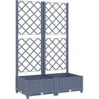 vidaXL Pflanzkübel mit Spalier 80 x 40 x 121,5 cm Blaugrau