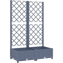 vidaXL Pflanzkübel mit Spalier 80 x 40 x 121,5 cm Blaugrau
