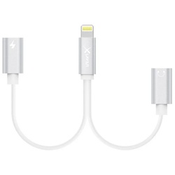 XLAYER Kabel Dual Lightning Adapter (1x Lightning auf 2x Lightning) White Smartphone-Kabel, Lightning auf 2x Lightning, Lightning auf 2x Lightning (15.00 cm) weiß