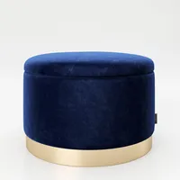 Playboy runder Pouf "SUE" Blau,