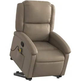 vidaXL Massagesessel mit Aufstehhilfe Kunstleder 144,5 x 82 x 0 cm Cappuccino-Braun