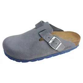 ROHDE Damen Clog Leder Pantolette robust klassisch Schnalle Alba 6071, Größe:38 EU, Farbe:Grau - 38