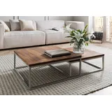 MASSIVMOEBEL24.DE Couchtisch 2er-Set Sheesham braun geölt LOUNGE Collection #01