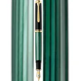 Pelikan Souverän M800 Kolbenfüller schwarz/grün/gold B (breit)