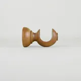 TENDAGGIMANIA Gardinenstange Halterung ULME Länge 6 CM- Gardinen Halterung Wand für Vorhangstange Holz ∅ 35 mm (2 Stück)