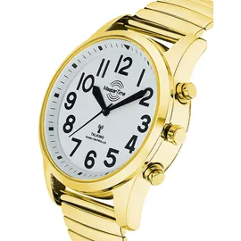 Master Time MTGA-10941-12Z Sprechende Herren-Funkuhr Goldfarben mit Zugband