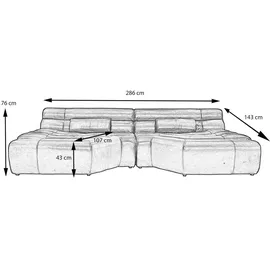 KAWOLA Big Sofa TARA schwarz