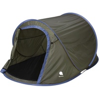 Pop Up Wurfzelt grün 220 x 120 cm - 2 Personen - Sofortzelt für Trekking und Camping - Automatisches Einhandzelt Outdoor Festival Zelt inklusive Heringe + Spannseile wasserdicht