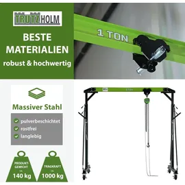 Trutzholm Werkstattkran Stahl 2400 - 3600 mm grün/schwarz