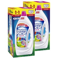 Weißer Riese Color Gel 260 WL (2 x 130 Waschladungen), Color Waschmittel sorgt für strahlend saubere Wäsche & wirkt riesig stark gegen Flecken, Kalt-Aktiv schon ab 20° C, 100% recycelbar*